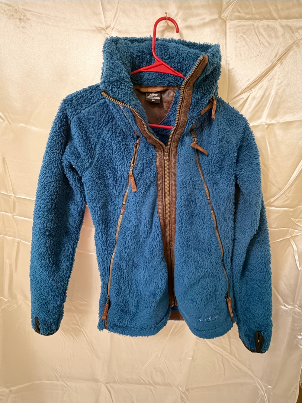 KÜHL Silver Oak Women’s XS Blue Sherpa Fleece Hooded Jacket Full Zip